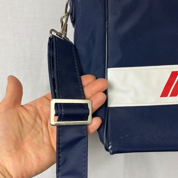 Vintage 70s Scandinavian Airlines Shoulder Bag US Made Weekender Retro Duffle - Picture 5 of 14